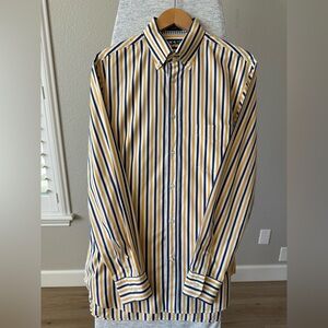 Paul & Shark Yachting Yacht Club Striped Button Up Shirt Mens Large